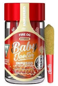 Jeeter - Jeeter-Baby Jeeter-Fire OG-Hybrid-Liquid Diamonds & Rosin-infused Pre roll-34.34%-2.5g