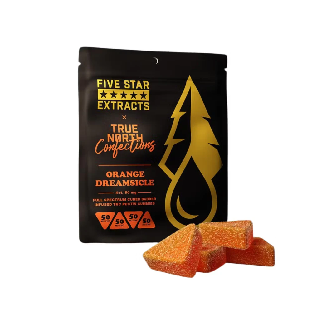 Five Star Extracts - Orange Dreamsicle 200mg Cured Badder Gummies (4x50mg) - FIVE STAR EXTRACTS Main Image