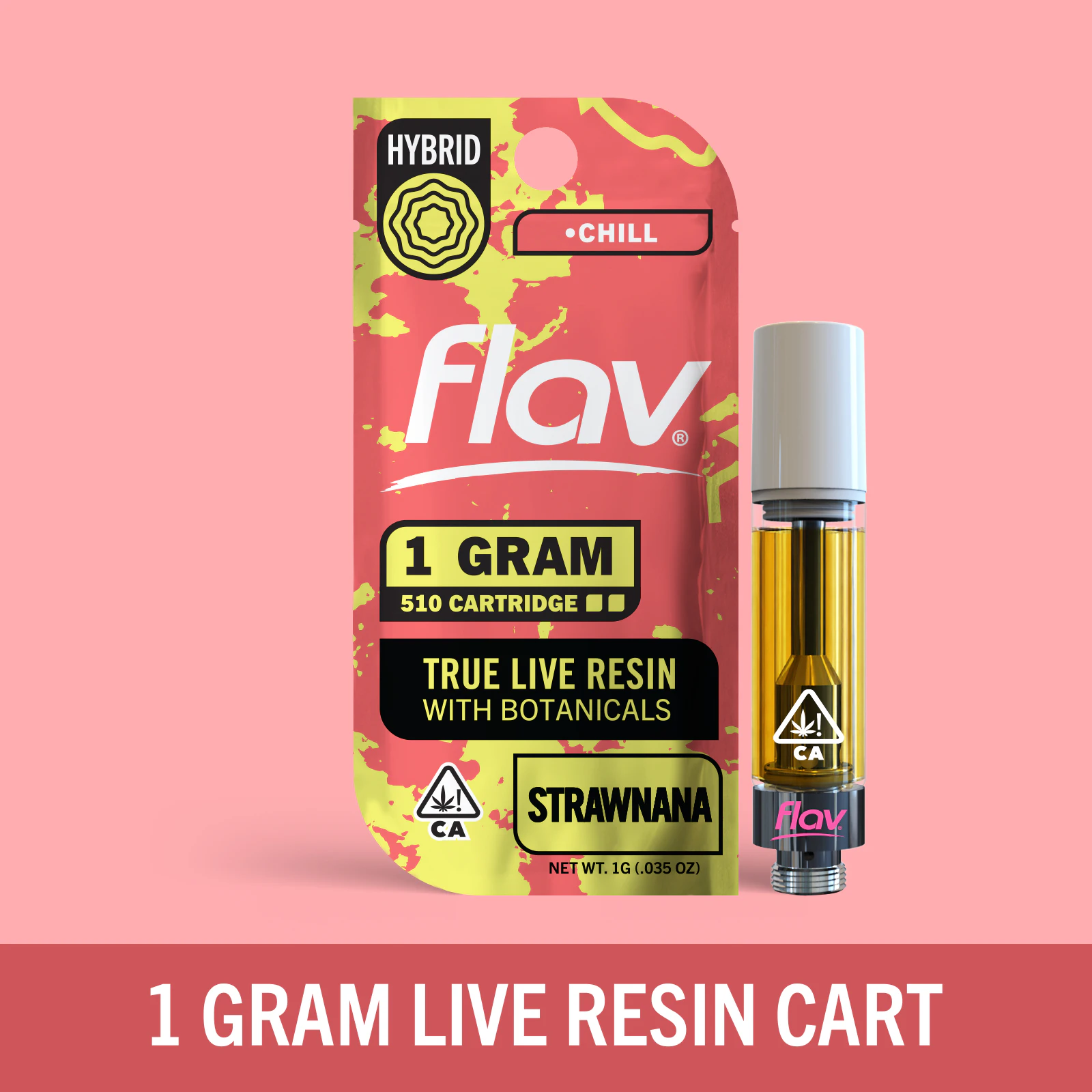 Flav - FLAV: Strawnana 1g Live Resin Vape Cart (H) Main Image