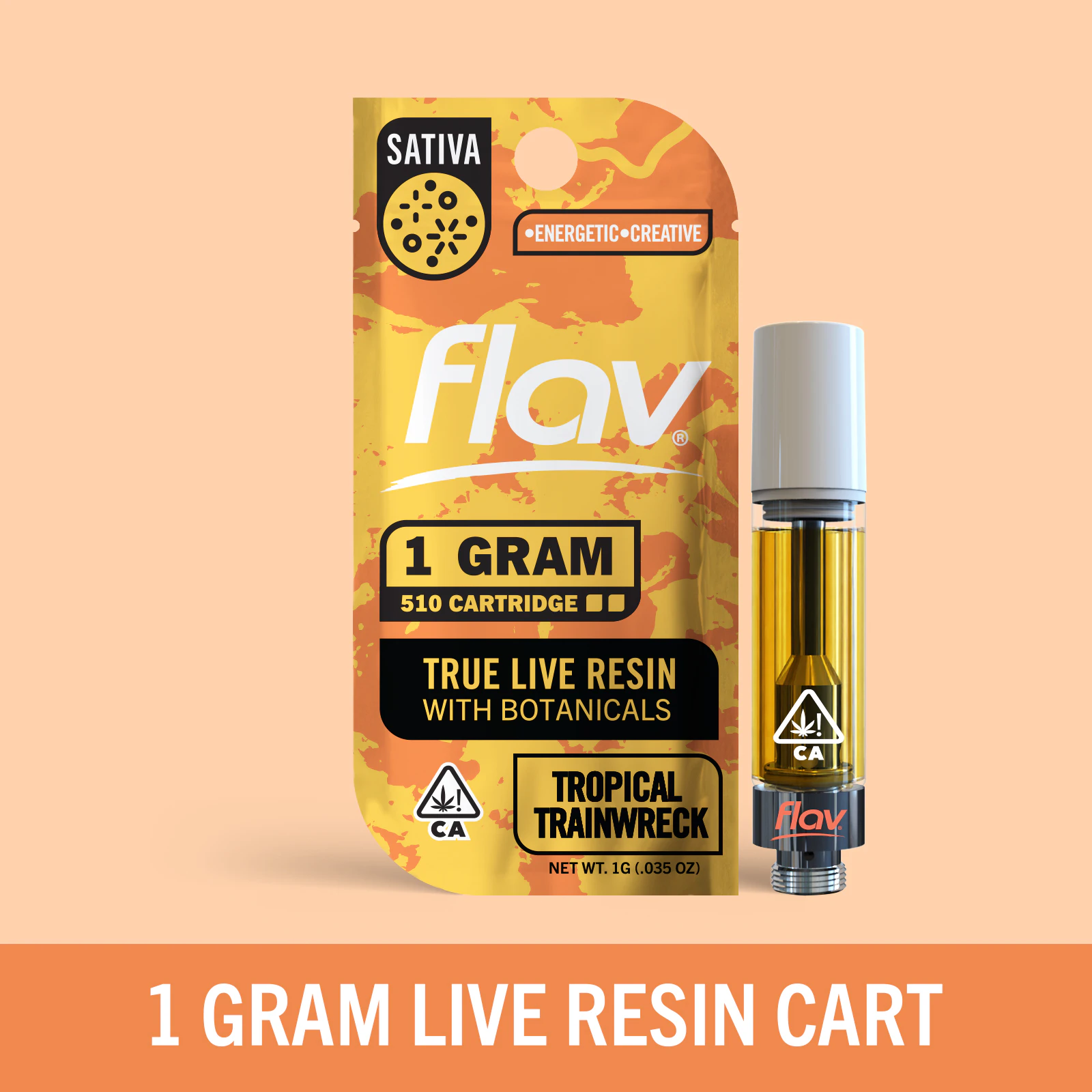 Flav - FLAV: Tropical Trainwreck 1g Live Resin Vape Cart (S) Main Image