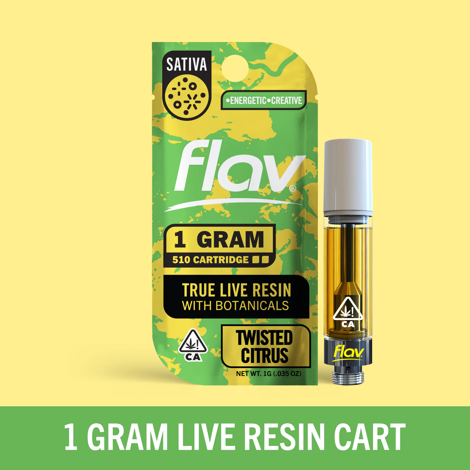 Flav - FLAV: Twisted Citrus 1g Live Resin Vape Cart (I) Main Image