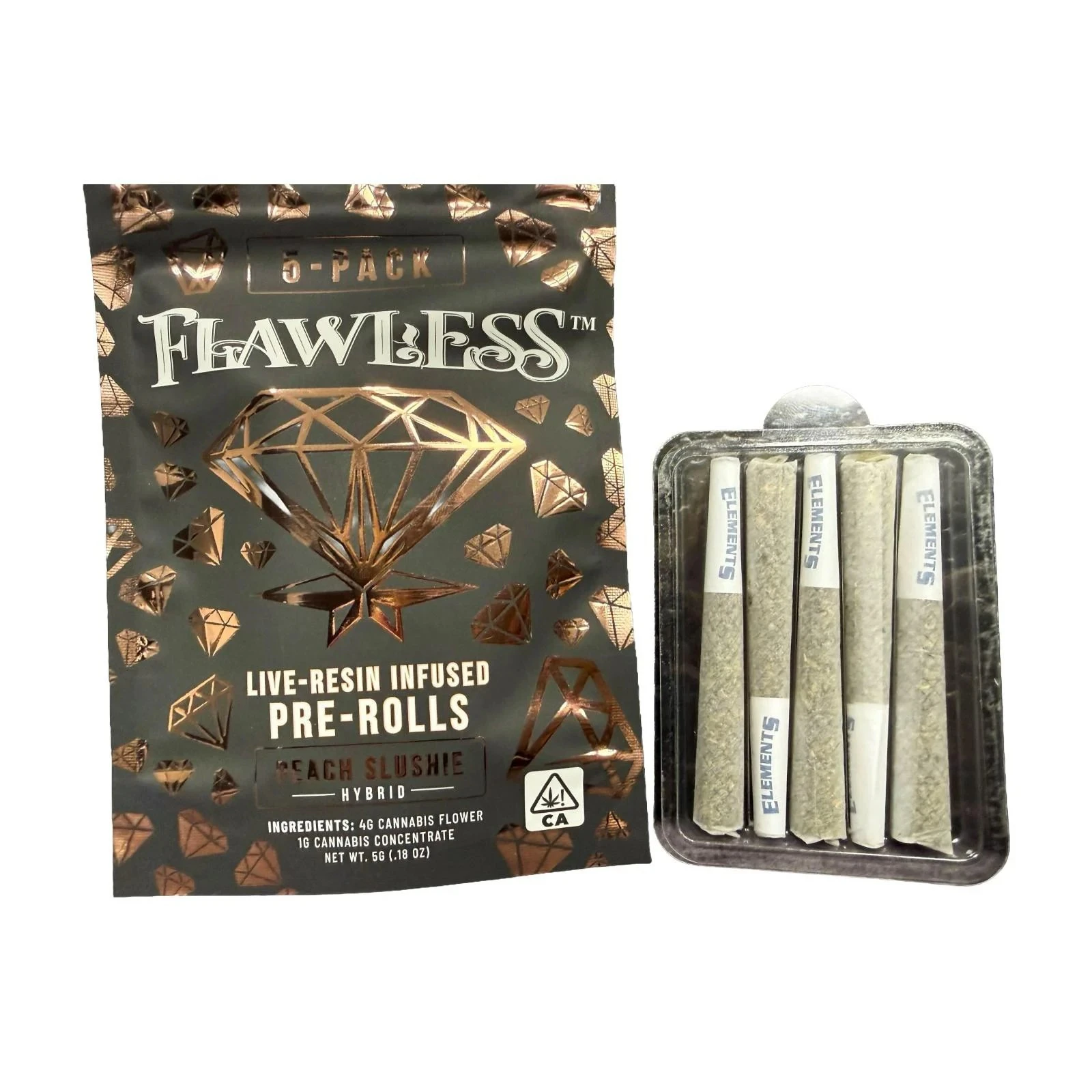 High Grade AZ - Flawless-5g LR Infused Pre Roll 5 Pack (Gummy Pears-Hybrid) Main Image