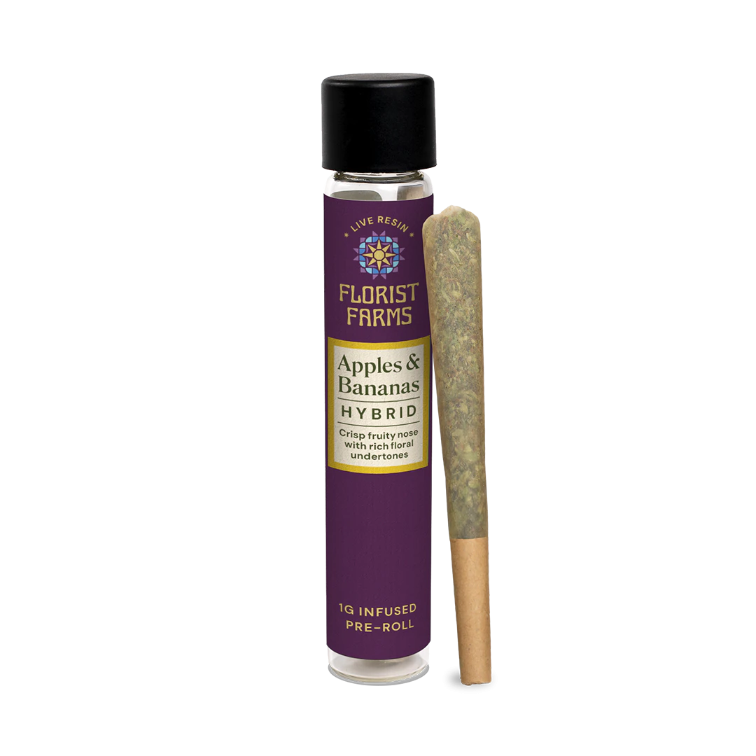 Florist Farms - Florist Farms | Apples and Bananas | Live Resin Infused | Hybrid | Pre-roll | 1g Main Image