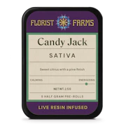Florist Farms | Candy Jack | Live Resin Infused | Sativa | .5g Pre-Rolls | 5pk