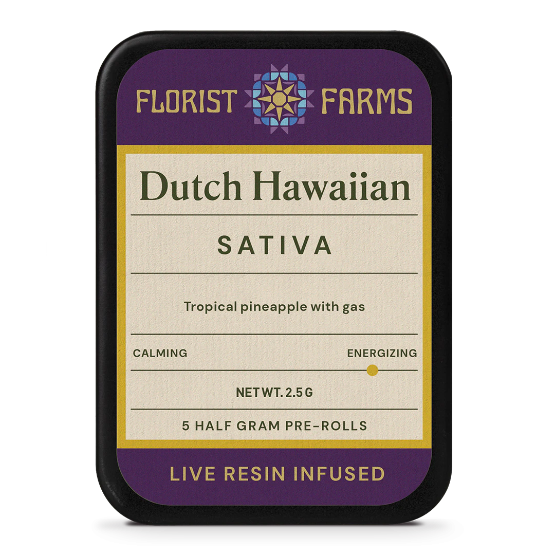 Florist Farms - Florist Farms | Dutch Hawaiian | Live Resin Infused | Sativa | .5g Pre-Rolls | 5pk Main Image