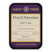 Dutch Hawaiian infused pre-rolls | .5g, 5pack