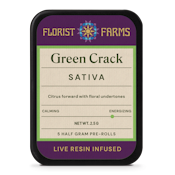 Green Crack Live Resin Infused pre-rolls | .5g, 5pack