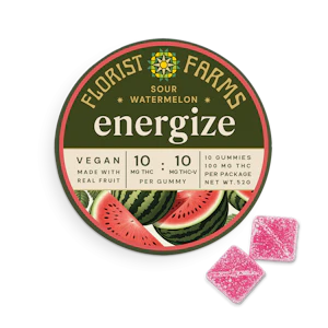 Florist Farms - Energize: Sour Watermelon | Gummies | 100mg/10 Pieces | Florist Farms