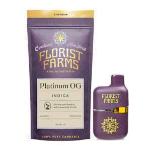 FLORIST FARMS - Florist Farms - Platinum OG - Live Resin - 70% THC - 1.0g - AIO Vape Pen