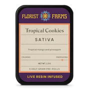 Florist Farms - Tropical Cookies - 5pk Live Resin Infused Prerolls