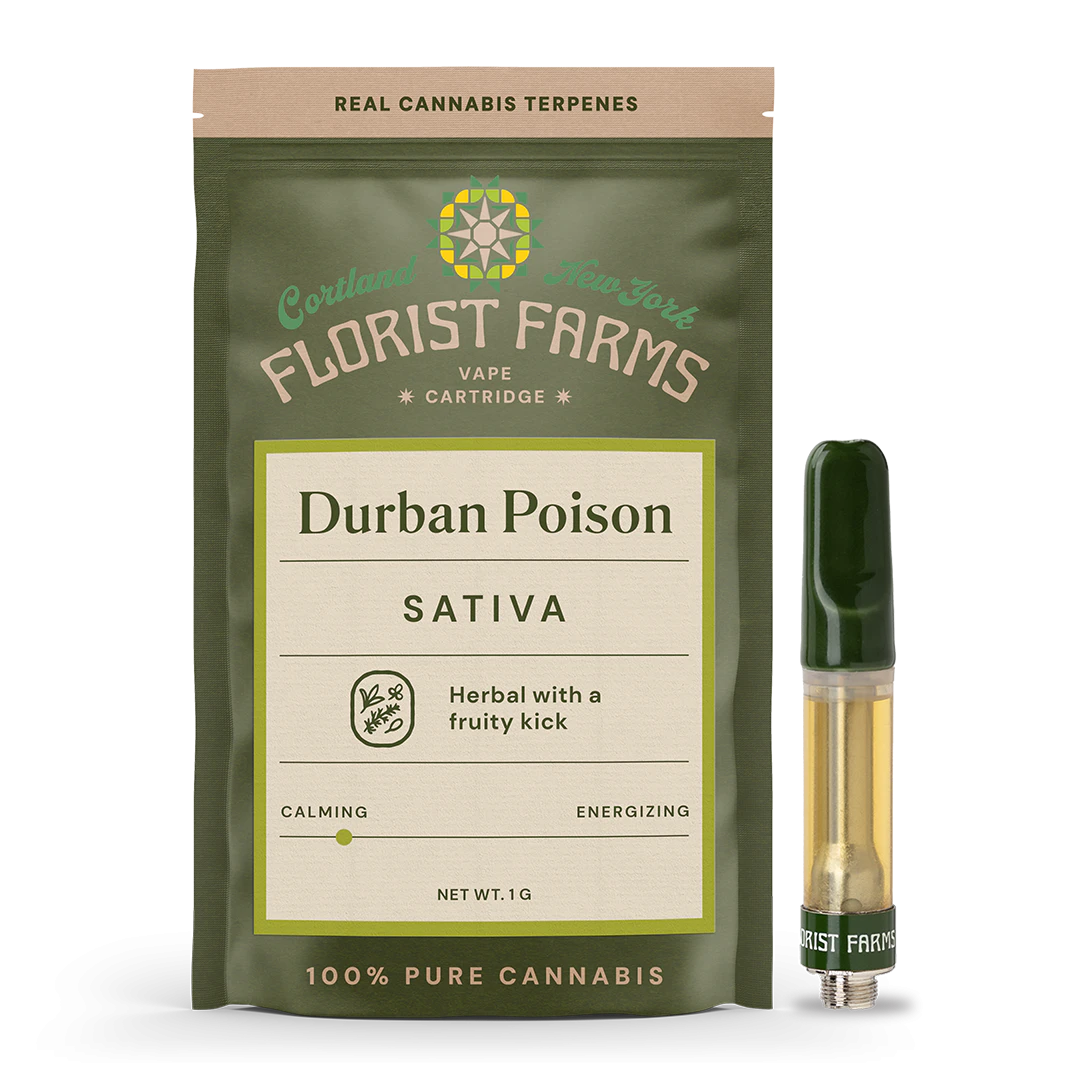 Florist Farms - Florist Farms | Durban Poison | 510 Vape Cartridge | Sativa | 1g Main Image