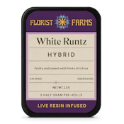 White Runtz Live Resin Infused pre-roll | .5, 5pack