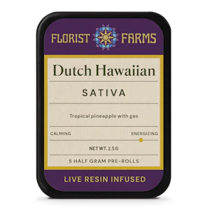 Florist Farms - Dutch Hawaiian | Preroll Infused | 0.5g x 5pk | Florist Farms