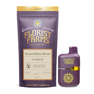 FLORIST FARMS - Florist Farms - Peanut Butter Bomb - Live Resin - 76% - 1.0g - AIO Vape Pen