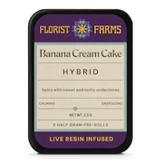 Florist Farms | Banana Cream Cake | Live Resin Preroll 5pk | 2.5g