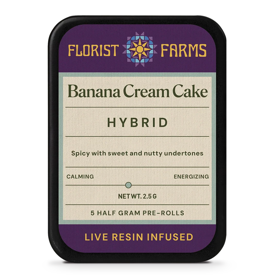 Florist Farms - Florist Farms | Banana Cream Cake | Live Resin Preroll 5pk | 2.5g Main Image