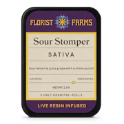 Florist Farms | Sour Stomper | 5 pk infused Pre Rolls | 2.5g
