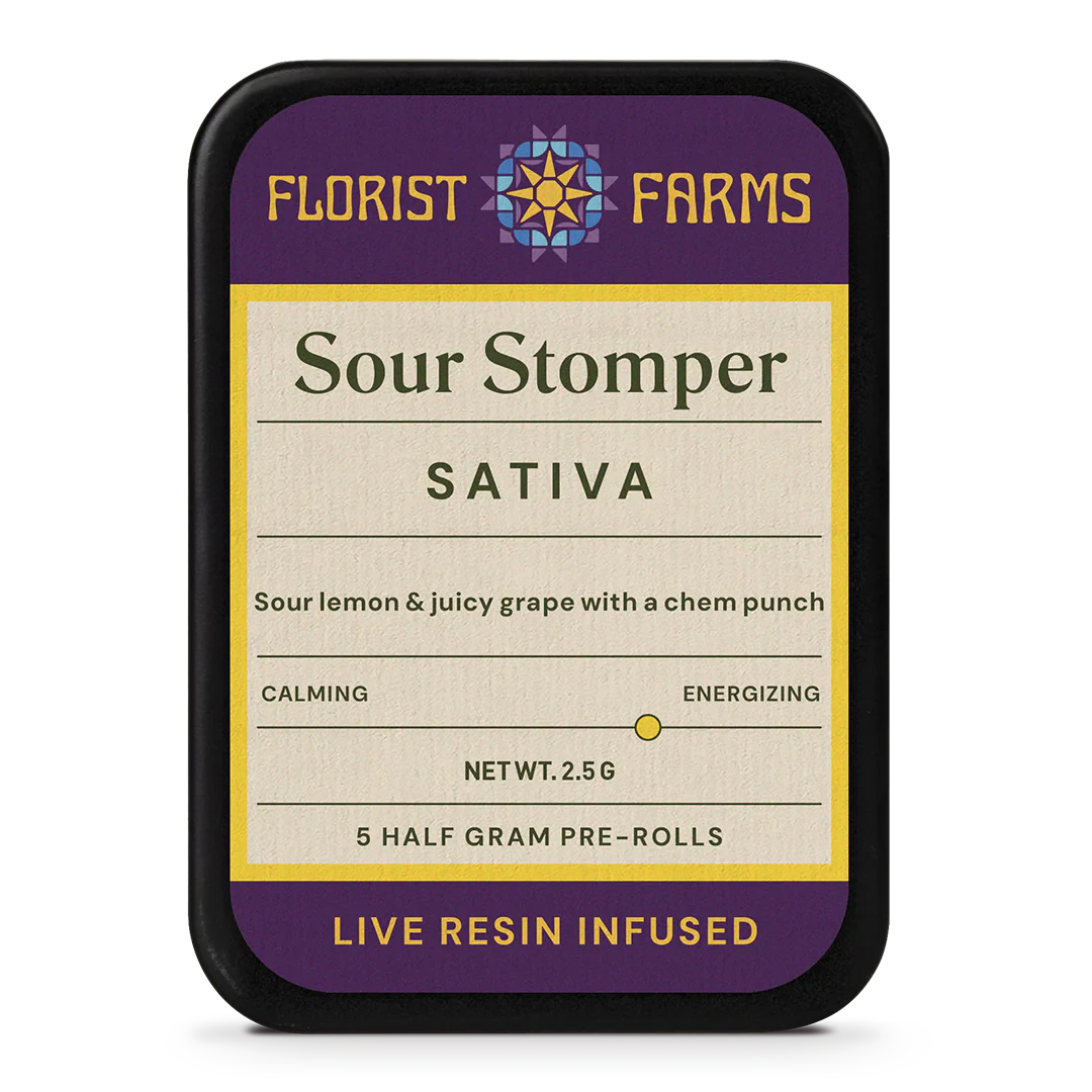 Florist Farms - Florist Farms | Sour Stomper | 5 pk infused Pre Rolls | 2.5g Main Image