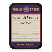 Grandi Guava | Infused Pre-roll | 0.5g 5 Pack | Florist Farms