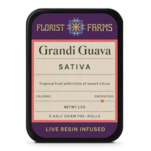 FLORIST FARMS - Grandi Guava | Infused Pre-roll | 0.5g 5 Pack | Florist Farms