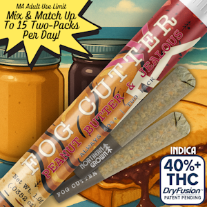 Northern Grown - Peanut Butter & Jealous Fog Cutter - 0.5g x 2pk. Infused Preroll - Northern Grown