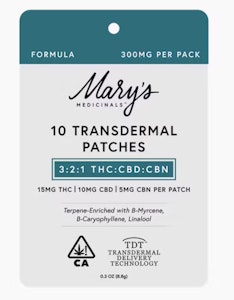 MARY'S MEDICINALS - Mary's 3:2:1 THC:CBD:CBN Patch 10pk