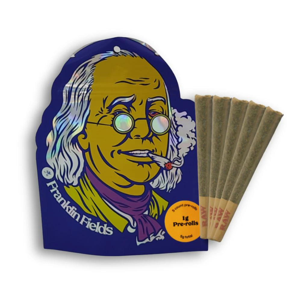Franklin Fields - Purple Sangria 5pk Resin Infused Prerolls (5g total/1g each) - FRANKLIN FIELDS Main Image