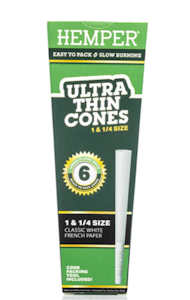 Hemper - Hemper 84 mm Hemp French White Paper Cones 6 pk
