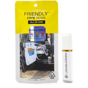 FRIENDLY BRAND - Purple Urkle 1g Live Resin All In One Cart - Friendly Brand