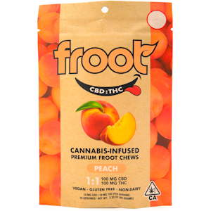 FROOT - Peach 1:1 200mg 10 Pack Gummies - Froot