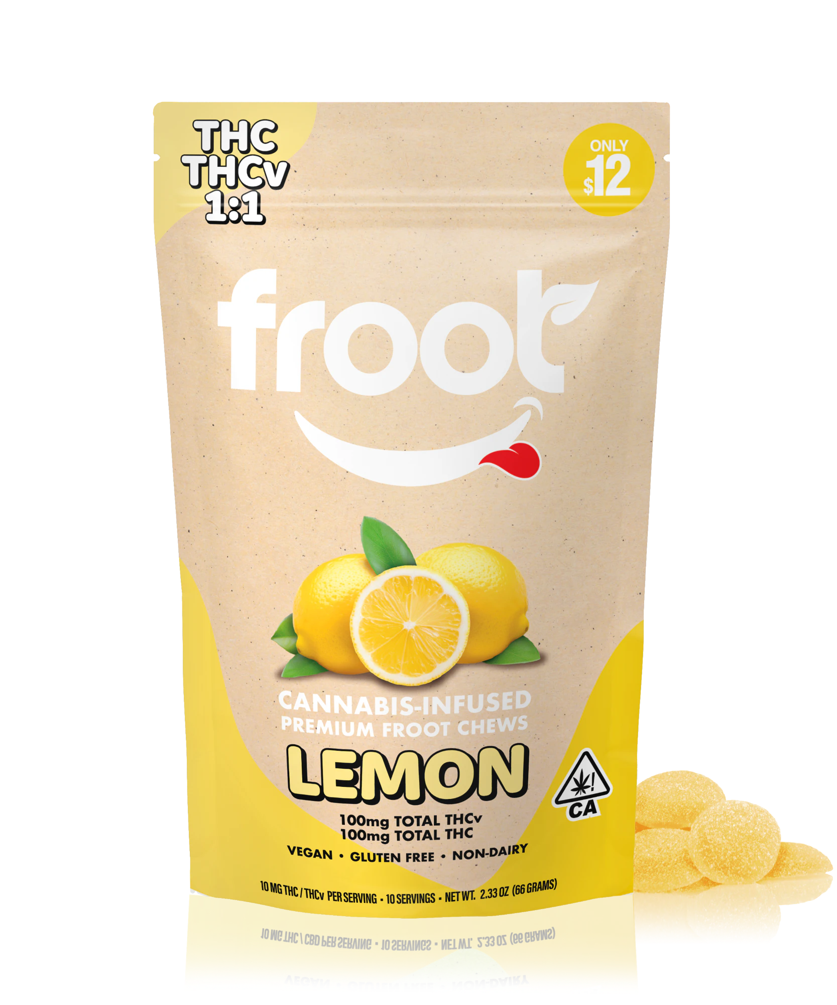 Froot - Froot Gummies 10pk Lemon THCV:THC 1:1 Main Image