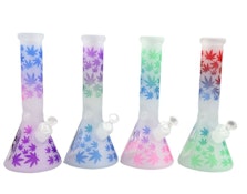 12.5" Frosted Leaf Beaker Bong
