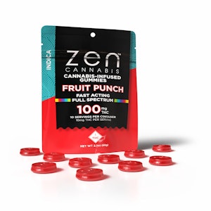 ZEN CANNABIS - Zen Cannabis - Fruit Punch Indica Gummies 100mg