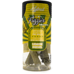 FUZZIES - Delights Lemon Diesel 2.5g 5 Pack Infused Pre-Rolls - Fuzzies