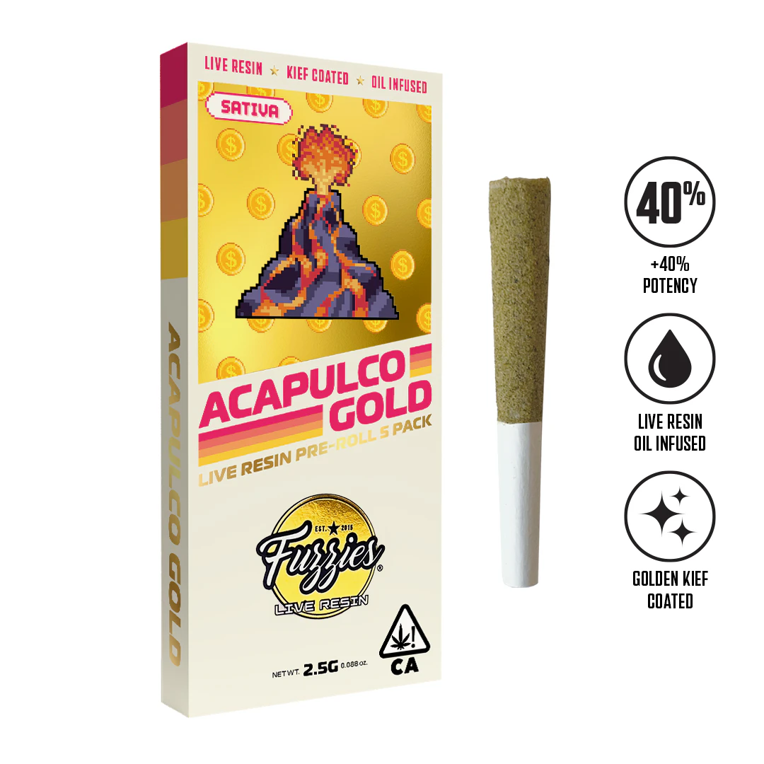 Fuzzies - Fuzzies Acapulco Gold LR Infused Pre-Roll 5pk ( 2.5g ) Sativa Main Image