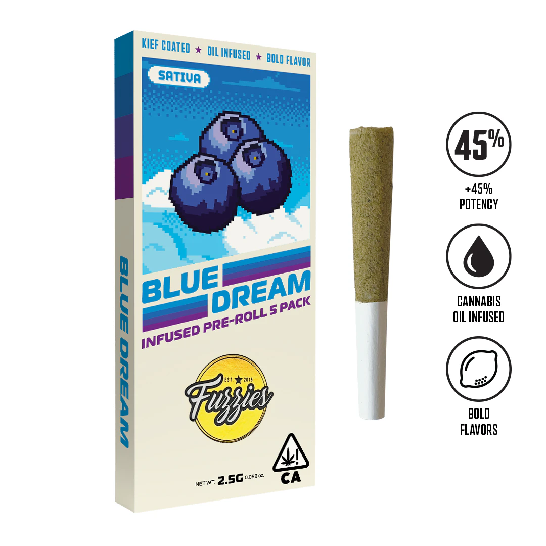 Fuzzies - Fuzzies Originals Blue Dream Infused Pre-Roll 5pk ( 2.5g ) Sativa Main Image