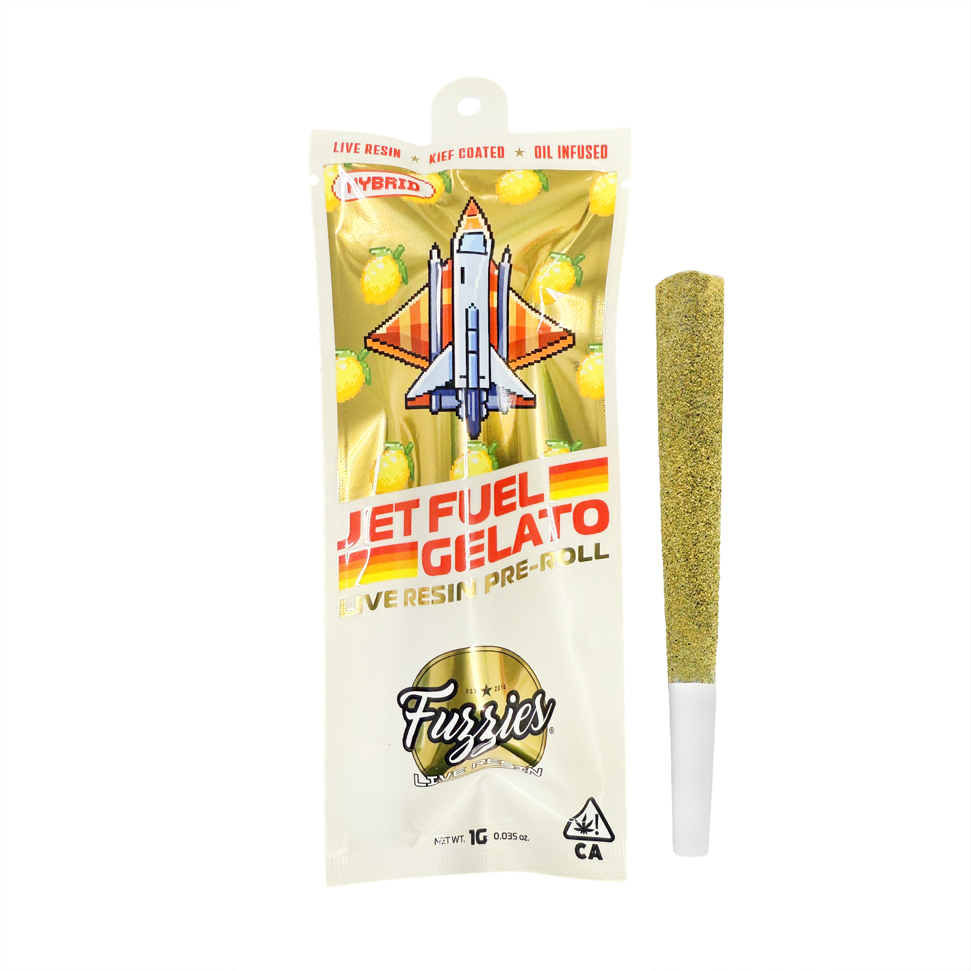 Fuzzies Jet Fuel Gelato Live Resin Infused Pre-Roll 1.0g