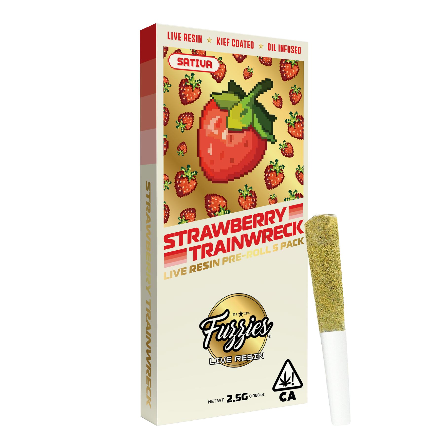 Fuzzies Strawberry Trainwreck Live Resin Infused 5-Pack Pre-Rolls 2.5g