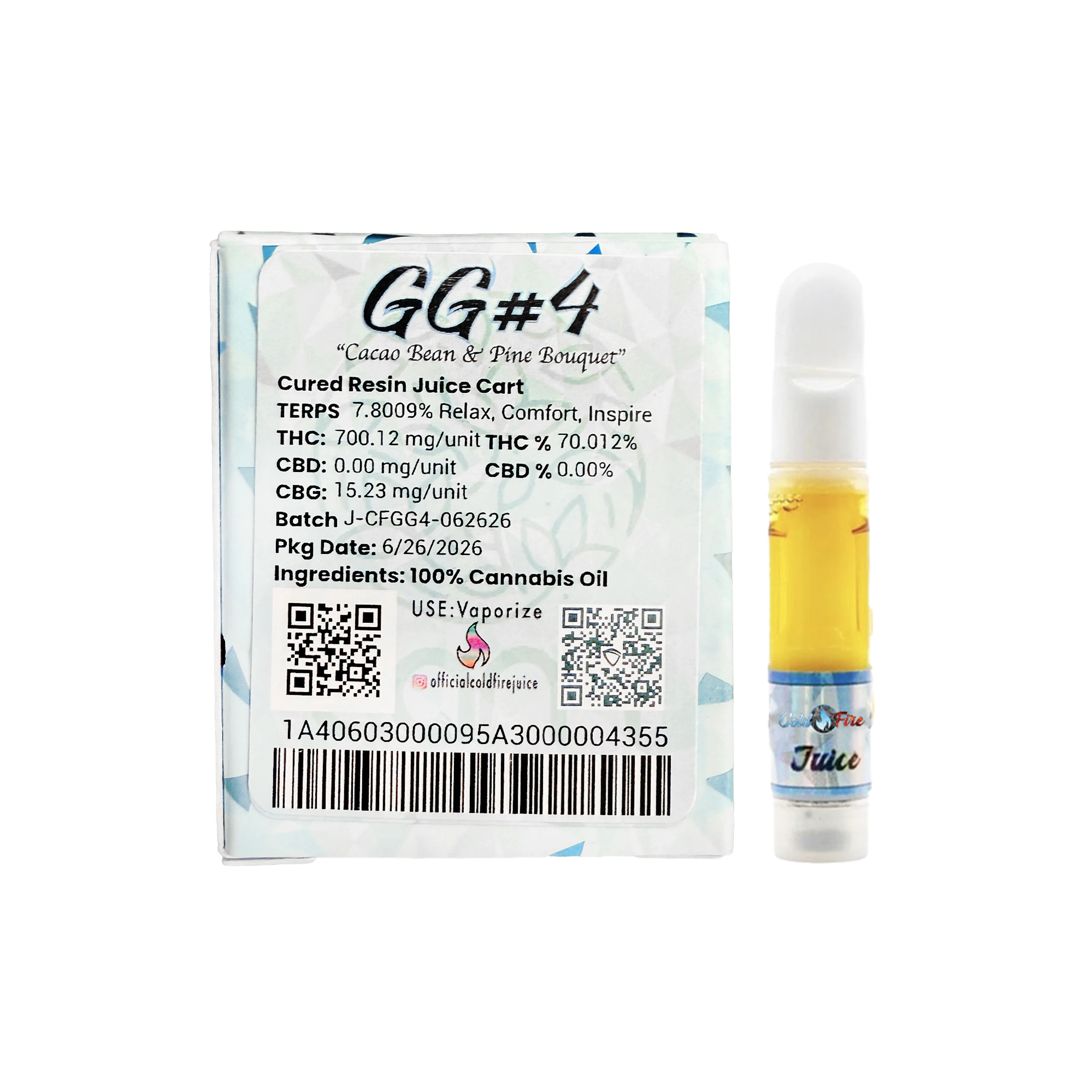 COLD FIRE - ColdFire x CAM GG#4 Cured Resin Juice Cartridge 1.0g Main Image