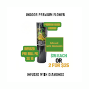 White Gold Diamond Infused (Indoor Premium Flower) Pre Rolls 2 Pk 2g - Limited Time Special