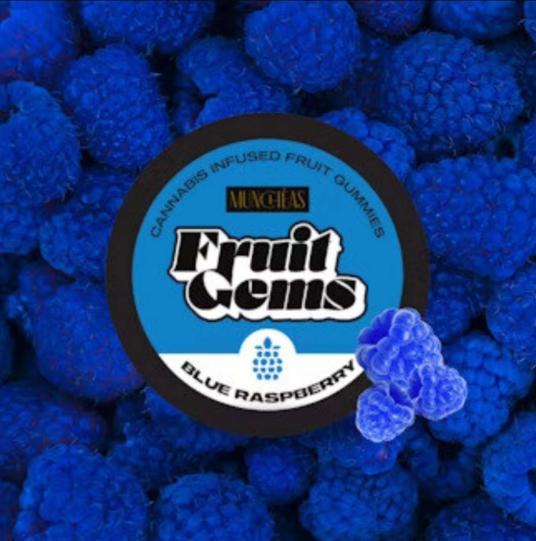 Muncheas - Blue Raspberry Fruit Gems - 100mg - GGG Main Image