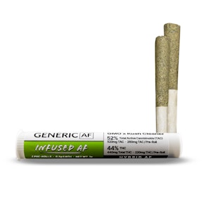 Generic AF - Generic AF | Infused Pre-0Roll | Hybrid Blend | GMO X Kush Cleaner | 0.5g 2pk