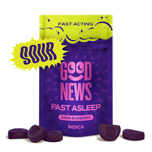 GOOD NEWS - Good News | 10pk Gummies | Fast Asleep Sour Blueberry 2:1 THC:CBN | 100mg
