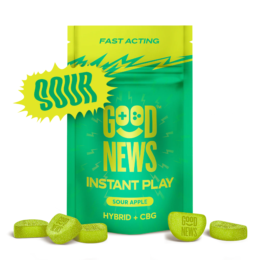 Good News - Good News | 10pk Gummies | Instant Play Sour Apple 2:1 THC:CBG | 100mg Main Image