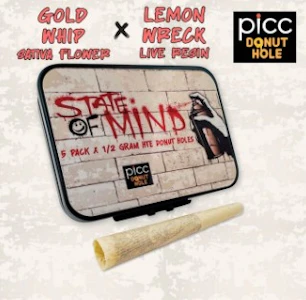 PICC - STATE OF MIND | PreRoll | LIVE RESIN INFUSED | GOLD WHIP x LEMON WRECK LIVE RESIN| .5G 5-PACK (2.5G)