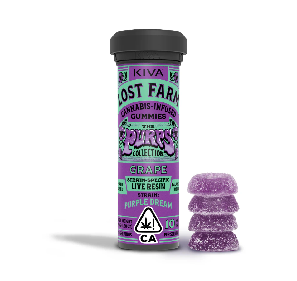 KIVA - Kiva Lost Farms Live Resin Gummies Grape Main Image