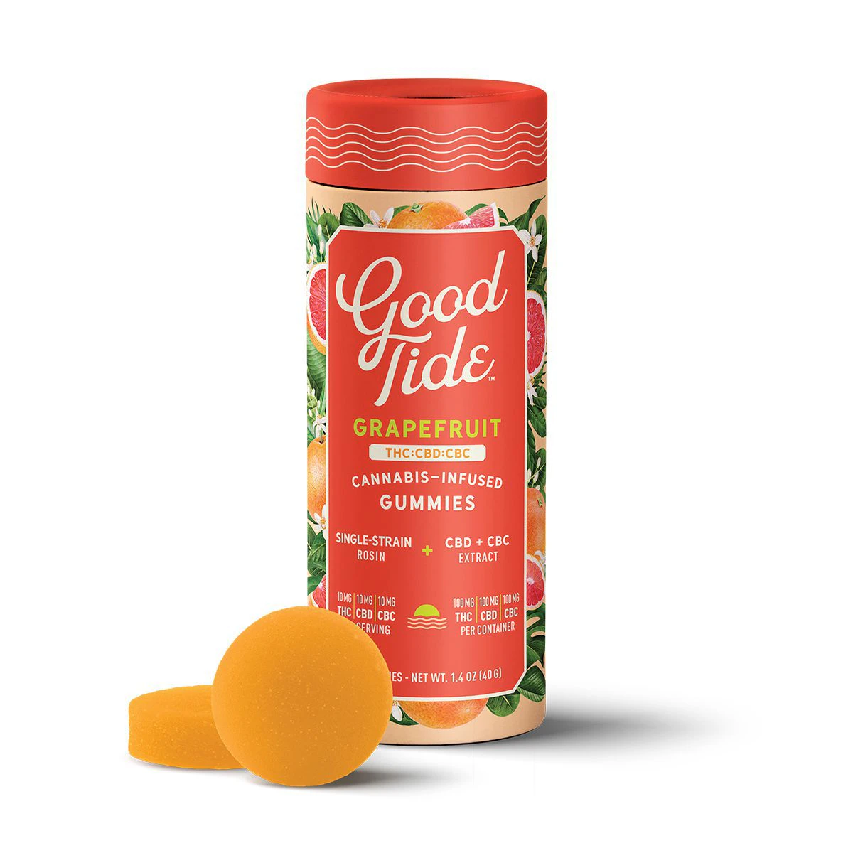 Good Tide - Good Tide - 100mg 1:1:1 THC:CBD:CBC Gummies - Grapefruit Main Image