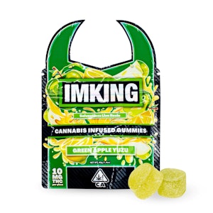 IMKING - IMKING | Green Apple Yuzu | Solventless Live Rosin Gummies | [100mg] 10pk | Hybrid
