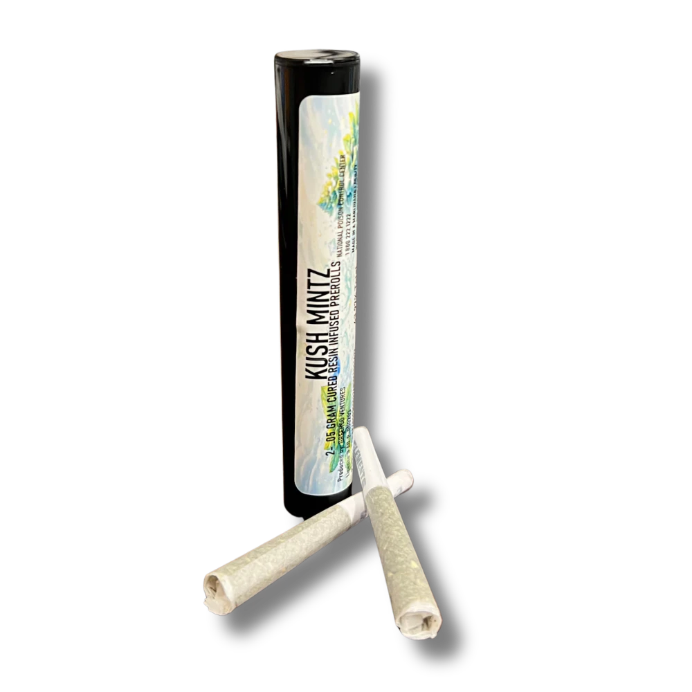 GREENCO - Kush Mintz 2pk Twofer Cured Resin Infused Prerolls (1g total/.5g each) - GREENCO Main Image