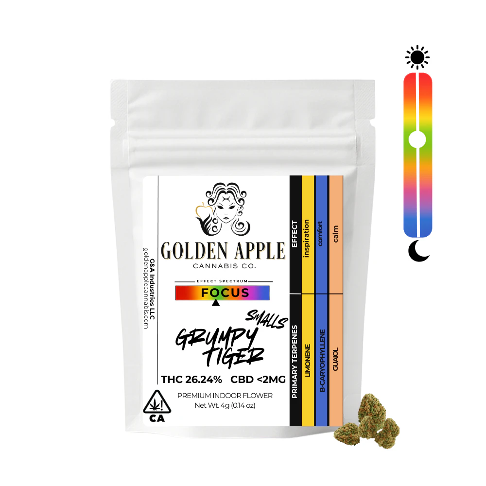 Golden Apple Cannabis Co. - Grumpy Tiger | Smalls | Hybrid | Indoor | 4g  Main Image